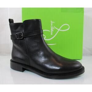 Women's Sam Edelman Nolynn Buckled Zip Ankle Boots Booties Black Leather Size 9